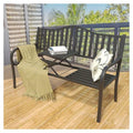 50" Metal Outdoor Bench with Backrest & Armrests F49547