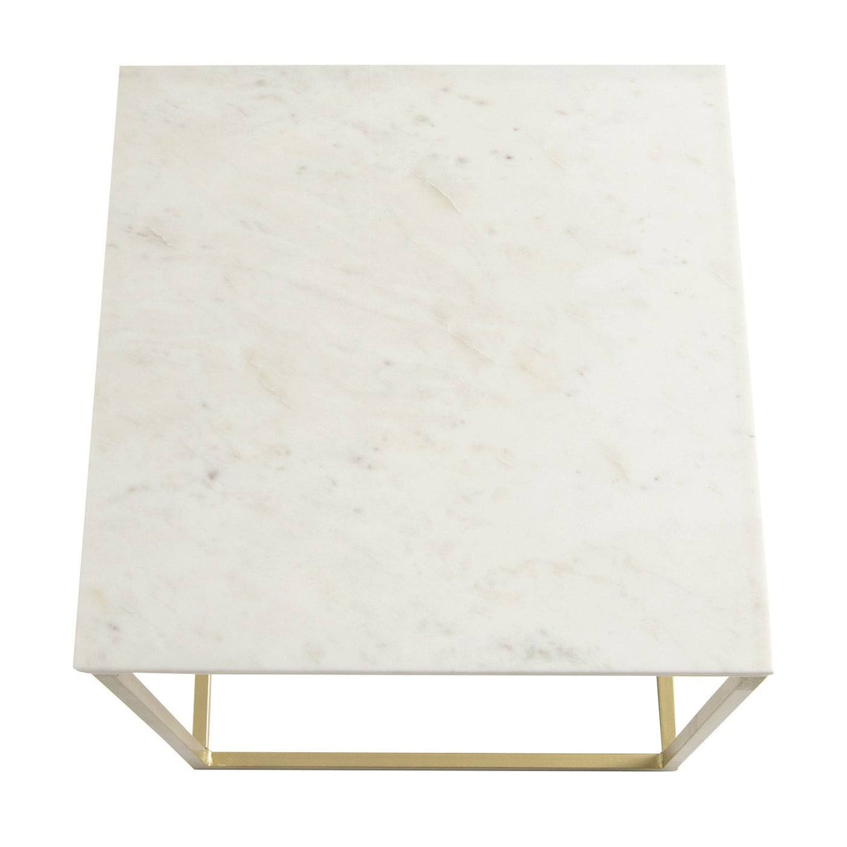 Marble Black Square Accent Table Y25328