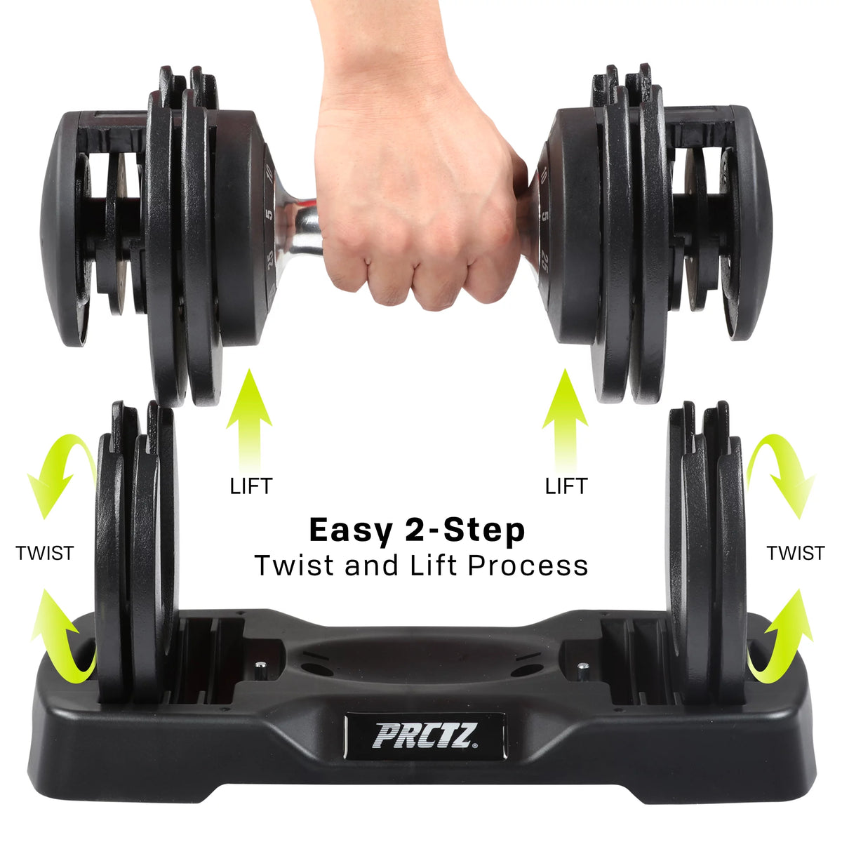 10-50 lb Adjustable Dumbbell, Black B35408