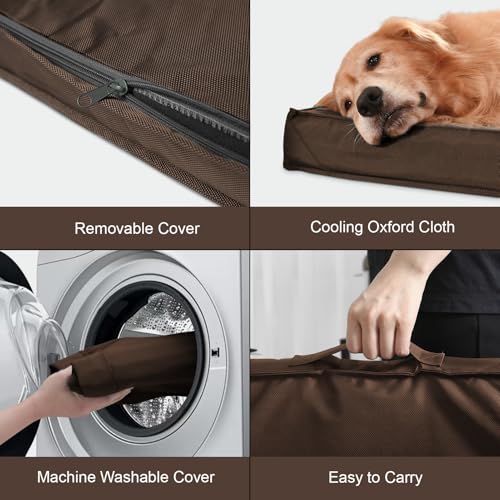 Extra Large Waterproof Egg Crate Foam Dog Bed with Removable Washable Cover R798601