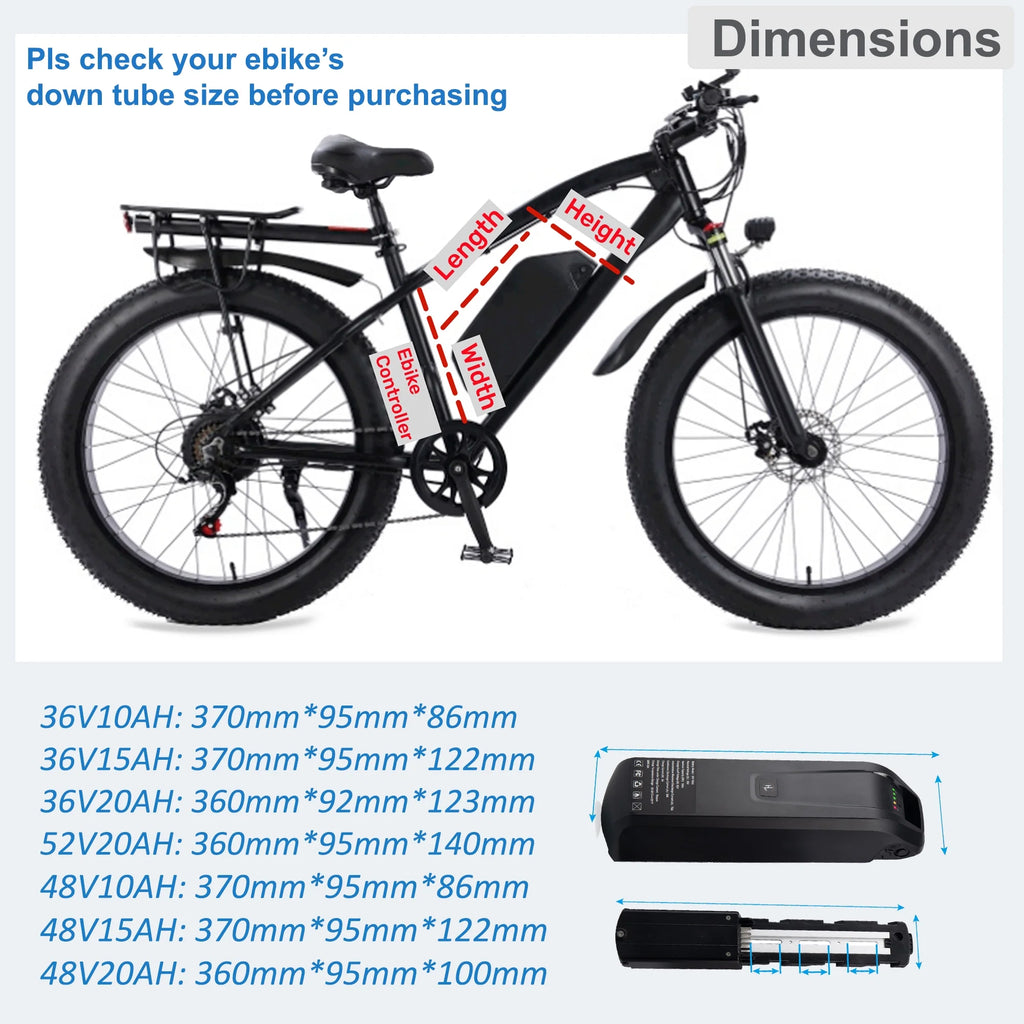 48V 10Ah Lithium Ebike Battery with Charger Q9023