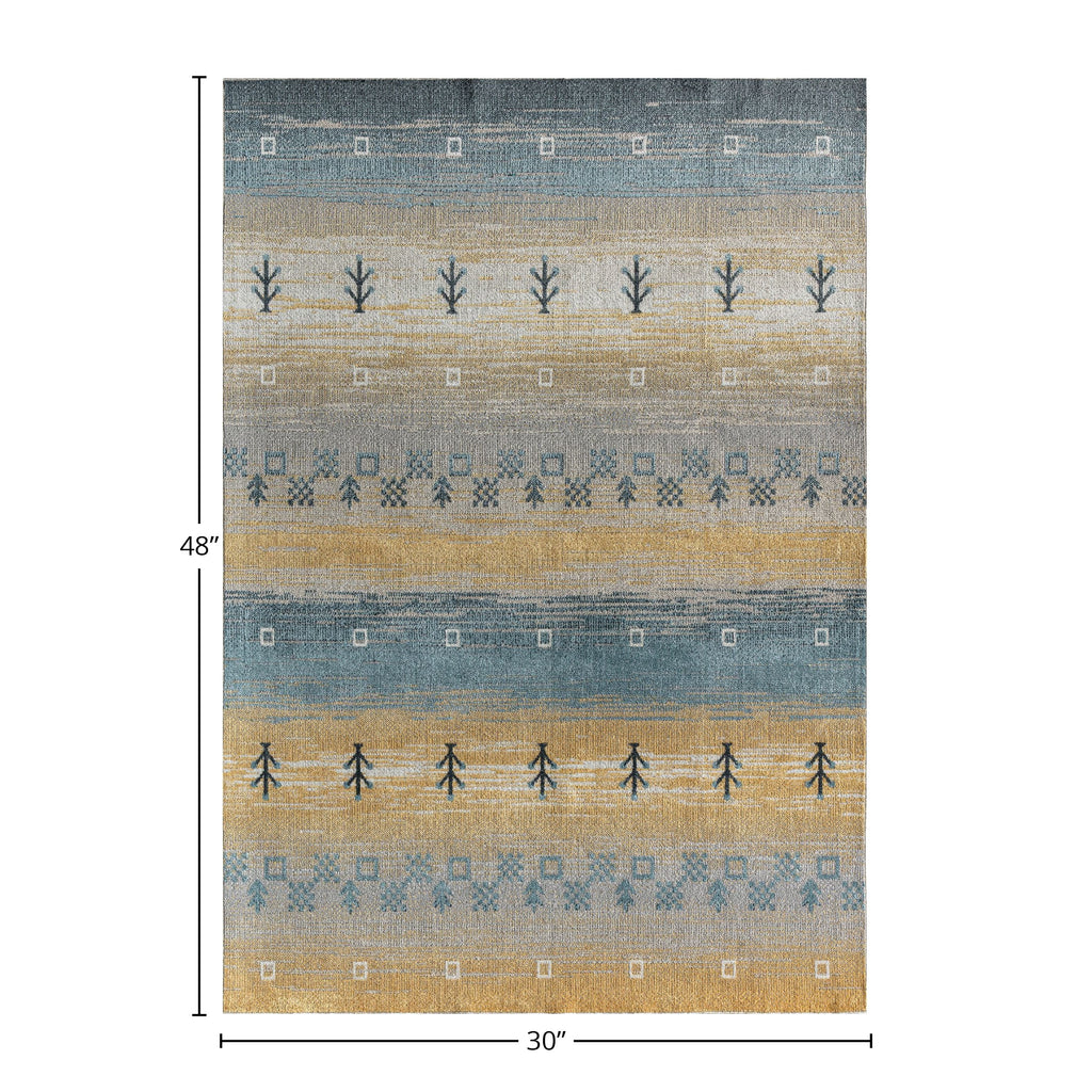 Yellow Tribal Bohemian Area Rug 2'6" x 4' Y393