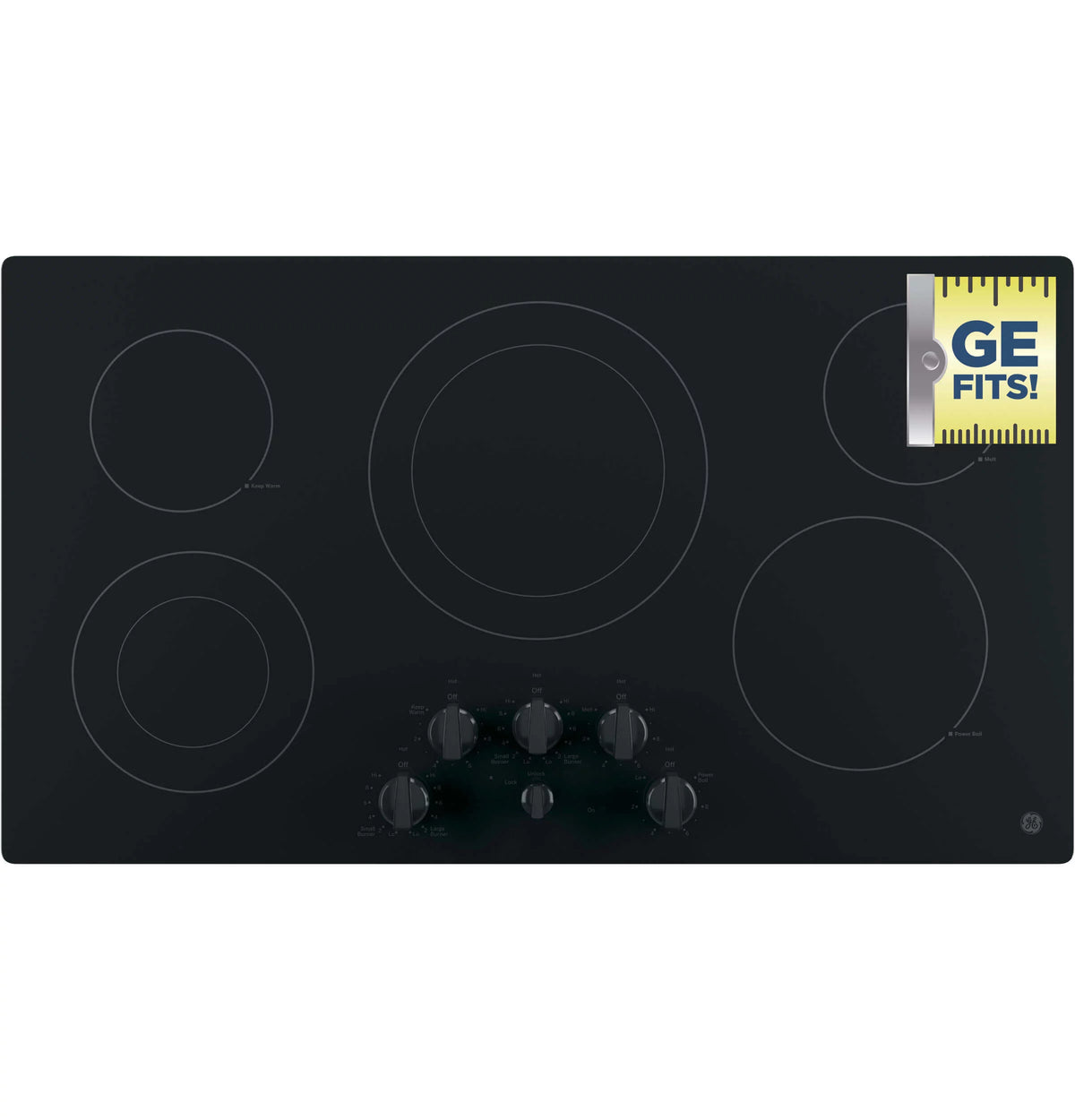 36" Built-In Electric Cooktop Black-on-Black V12048