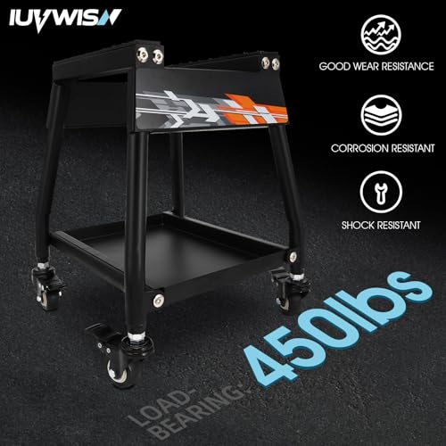 Black Movable Dirt Bike Stand with Wheels O9587
