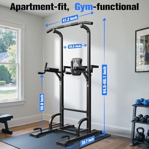 Pull Up Bar Dip Station Power Tower Multi-Function Home Gym Strength Training Fitness Equipment 450LBS J439