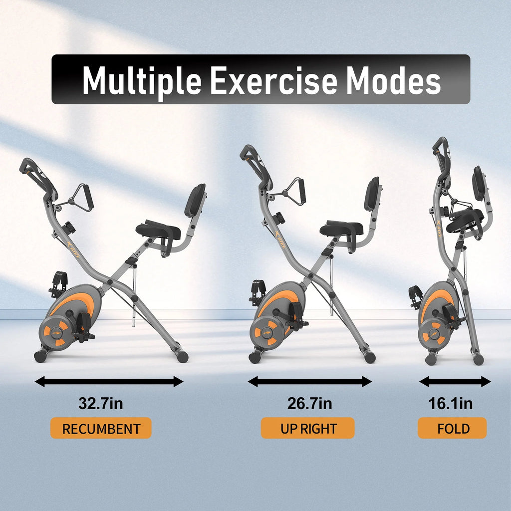 Folding Recumbent Exercise Bike with Resistance Bands N317515