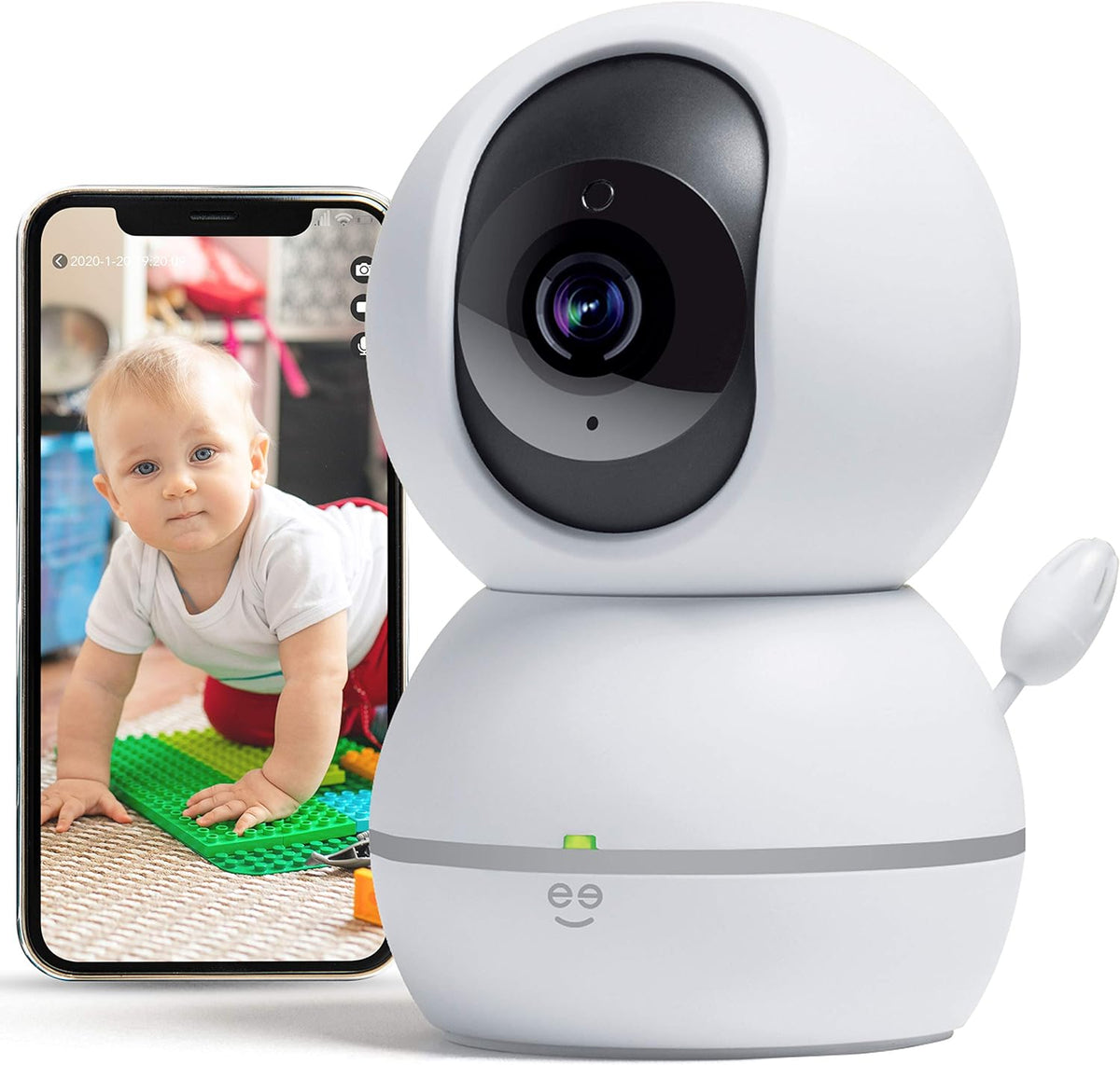 1080p Wireless WiFi Pet and Baby Monitor Camera (Pastel Blue) V7515
