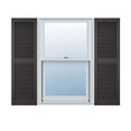 18 inchw x 84 inchh Vinyl Open Louver Shutters, Tuxedo Grey O452