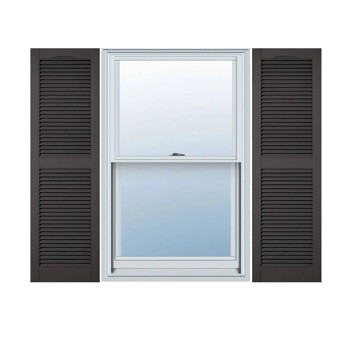 18 inchw x 84 inchh Vinyl Open Louver Shutters, Tuxedo Grey O452