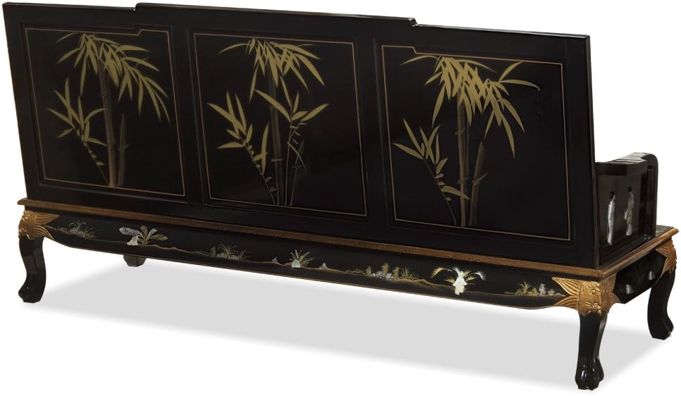 Black Lacquer Wooden Sofa Chair M123073