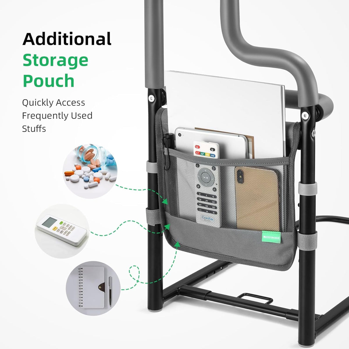 Adjustable Bed Rail with Storage Pocket G1375