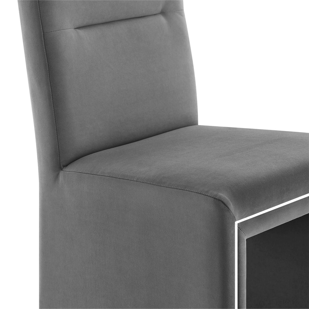 Grey Performance Velvet Dining Chair Z678906