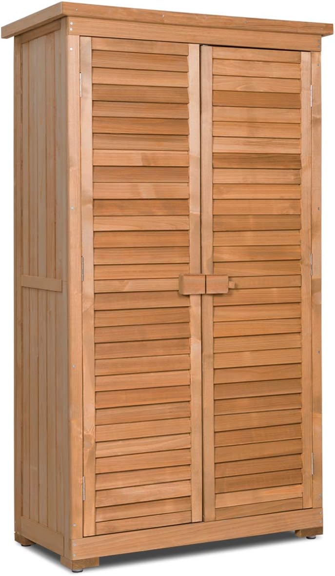 Outdoor Wooden Storage Shed with Shelves D677