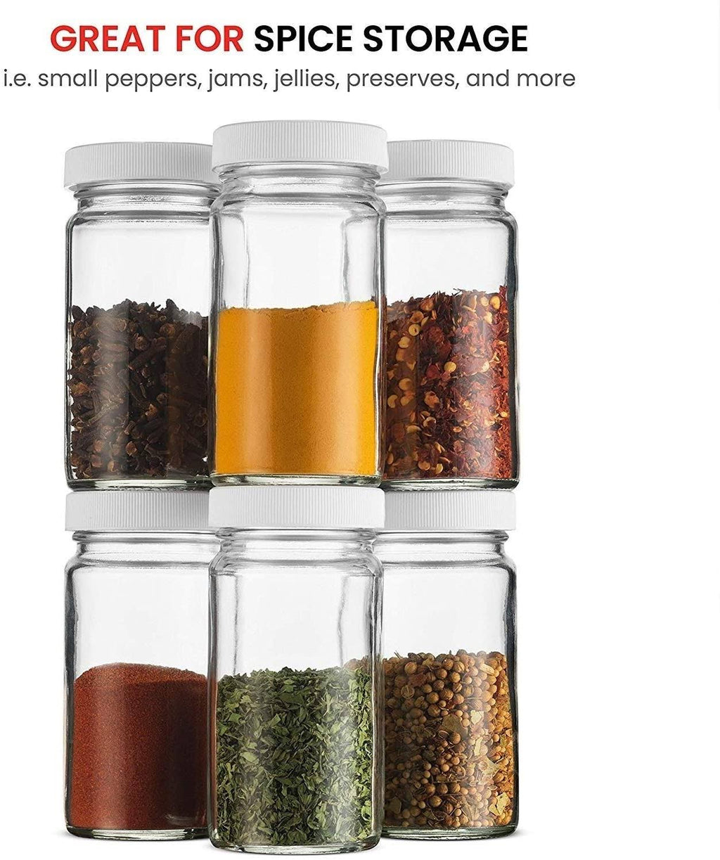 4 Ounce Mini Glass Mason Jars with Plastic Airtight Lid, 24 Pack U470025
