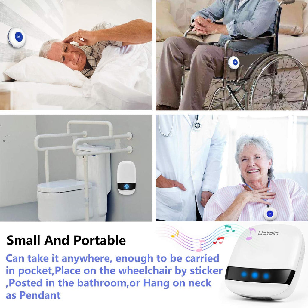 Caregiver Pager Wireless SOS Call Button Nurse Alarm System 5 Transmitter 5 Plug-in Receiver O755948