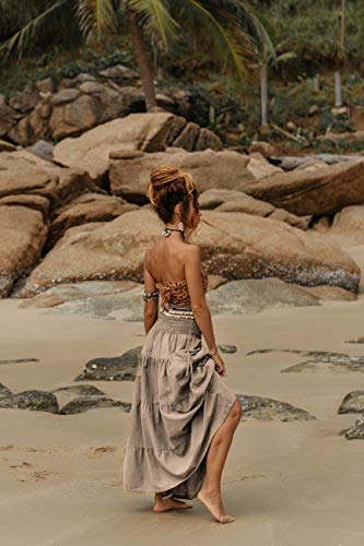 Cotton Maxi Boho Skirt with Pockets B774801