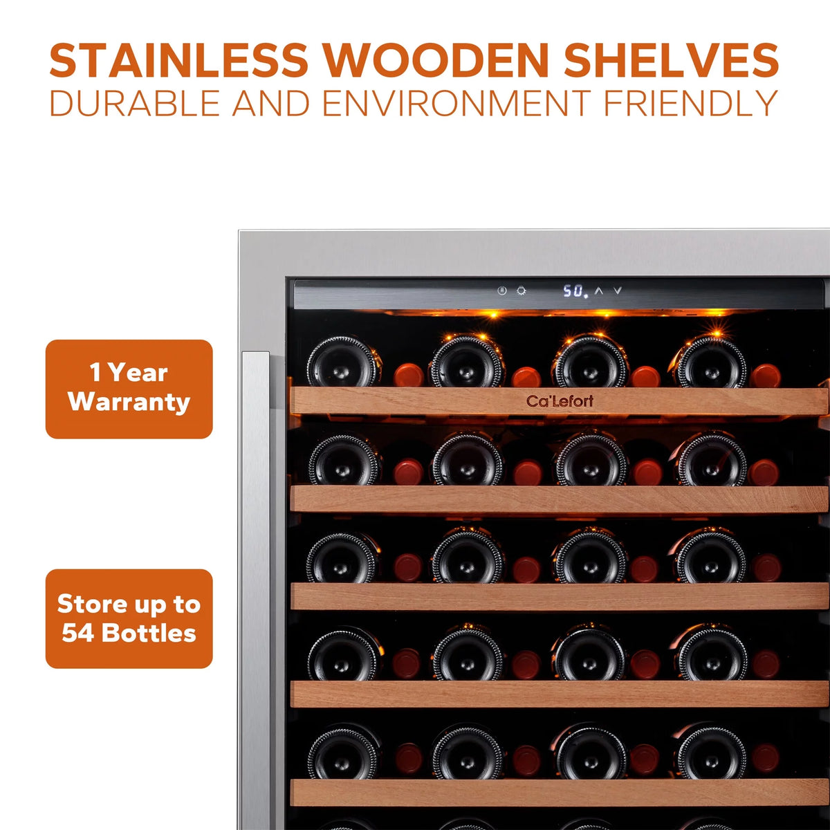 24 inch 54 Bottle Dual Zone Wine Cooler Refrigerator with Stainless Steel frame X423650