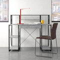 Gray Desk with Hutch M3252