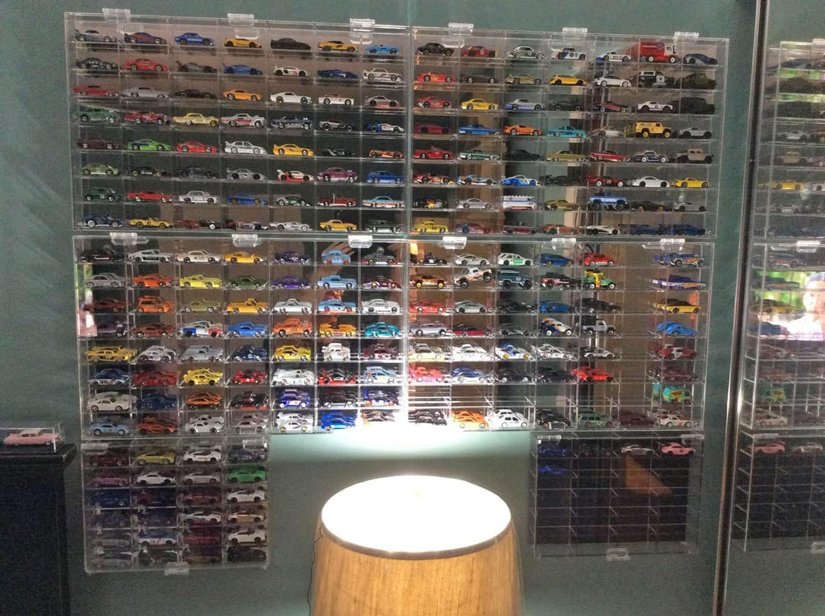 56 Compartment 1/64 Scale Diecast Model Car Display Case with Door C8274