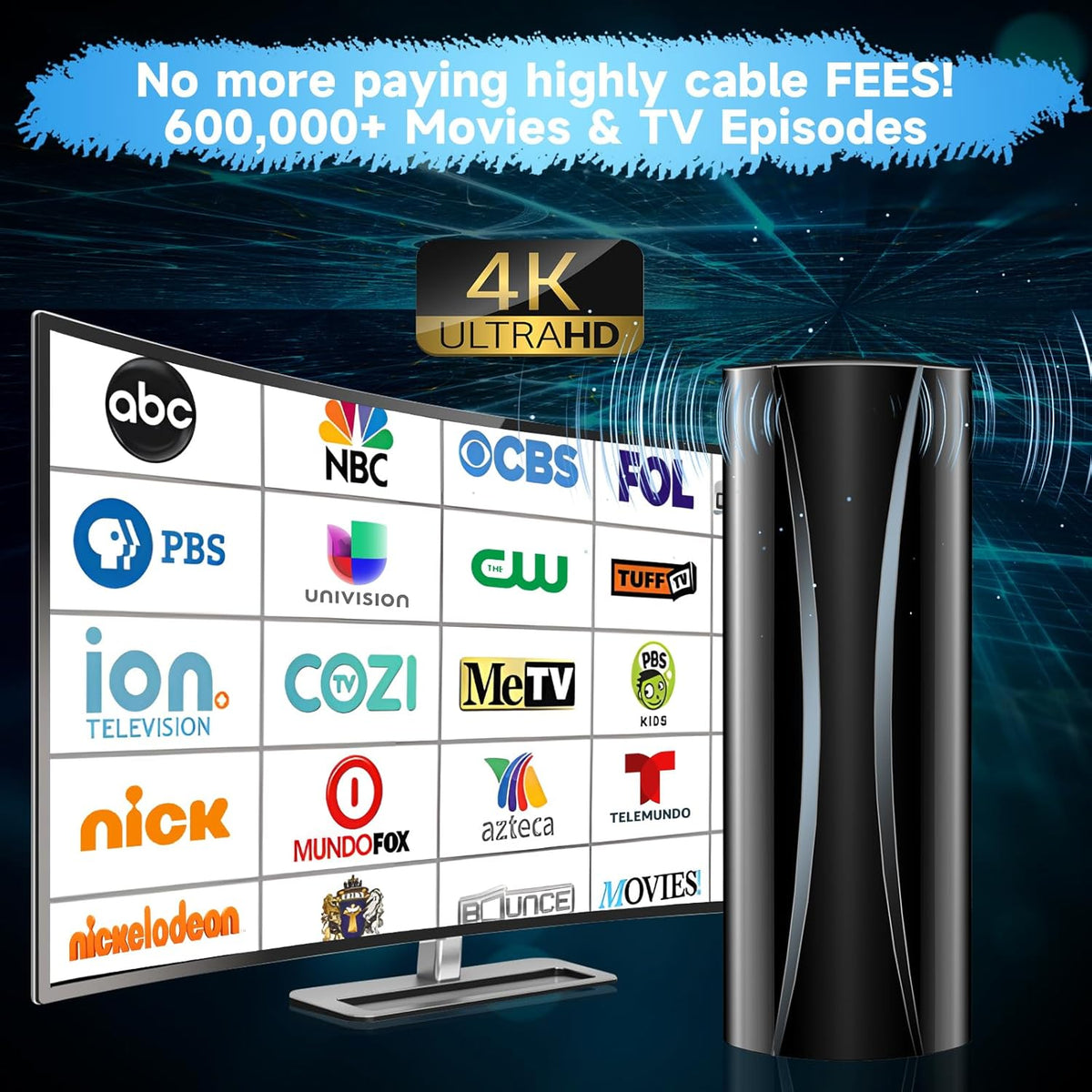 Digital TV Antenna with Amplifier Signal Booster and Coaxial Cable X8108