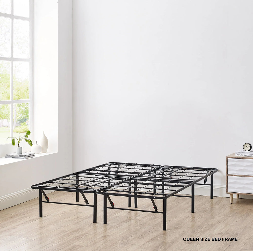 14 Convertible High Platform Metal Bed Frame, Twin/Full, Black J65201