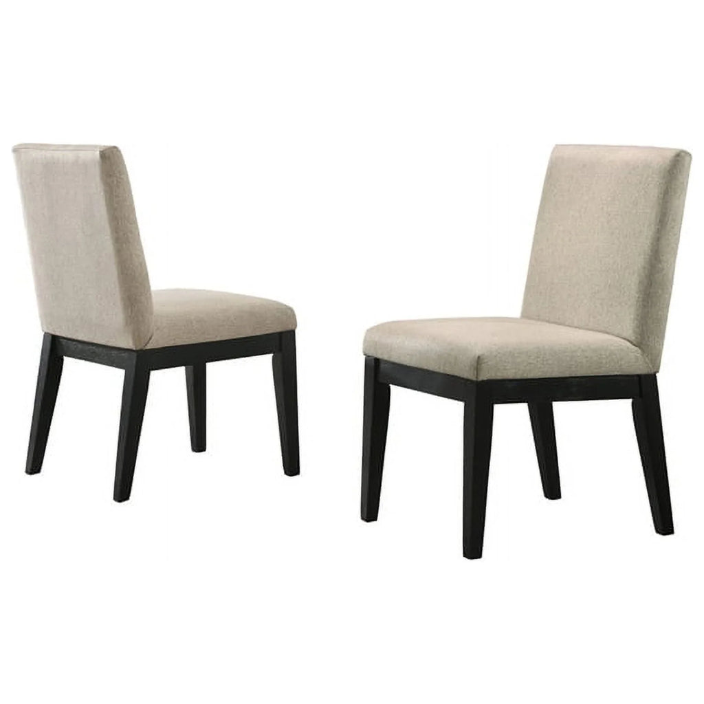 Black Wood 5 Pc Round Dining Table Set with Chairs O276