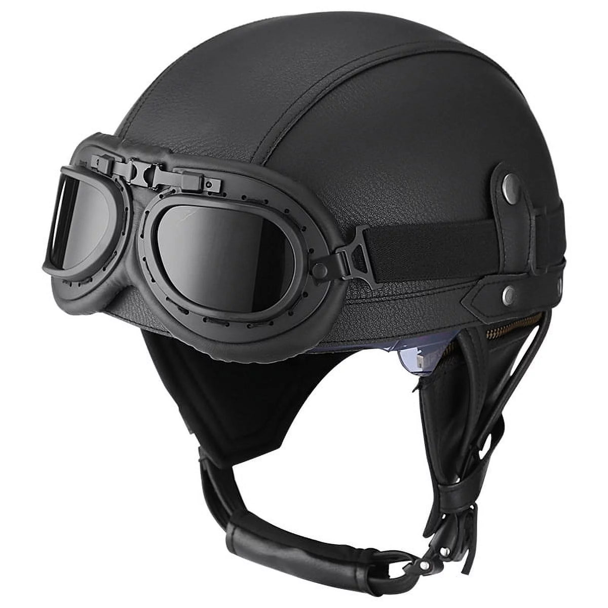 Half Helmet with Quick Release Buckle and Goggles E2110