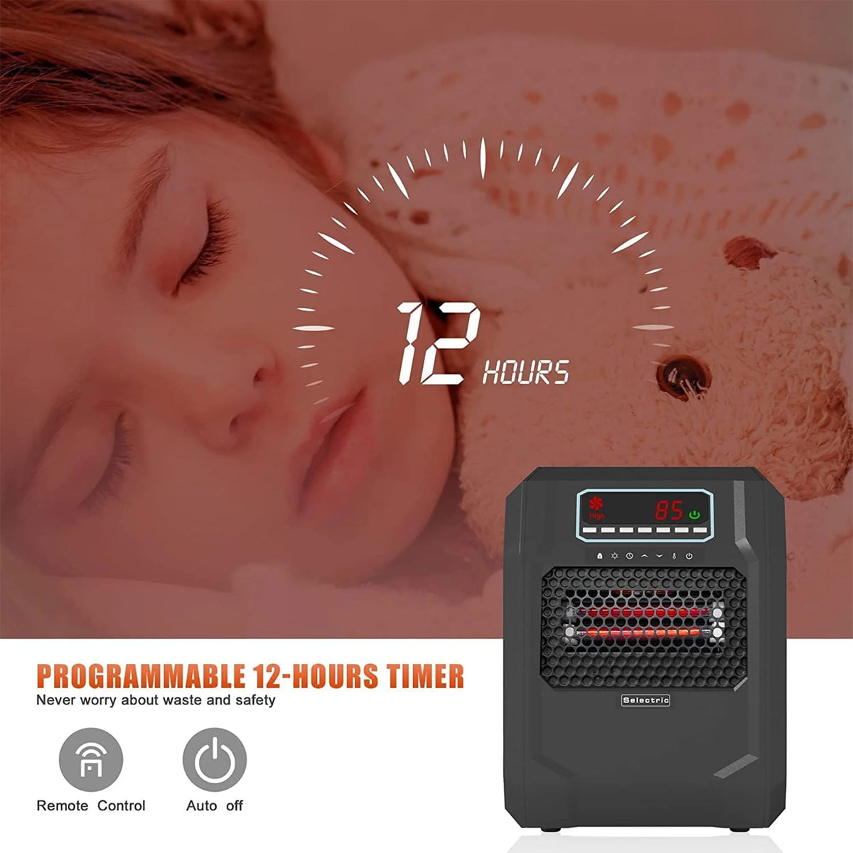 Electric Space Heater with Remote Control (2 Pack) S13610