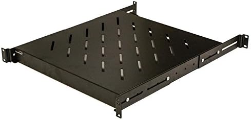 1U 19-Inch Fixed 4-Post Rack Mount Server Shelf Black Pack of 2 V926