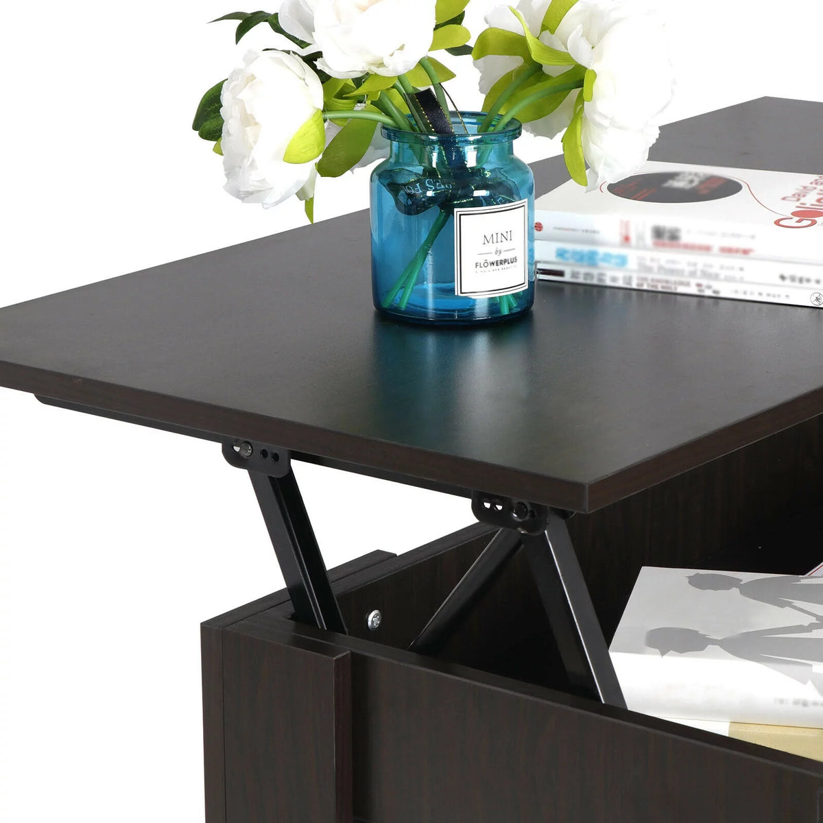 Lift Top Coffee Table with Hidden Storage Brown F6745