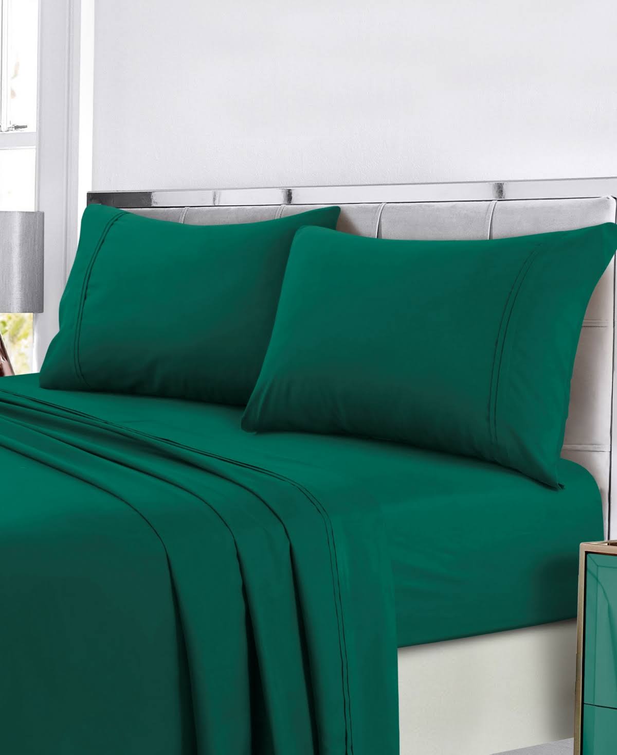King Dark Red Easy-Care Sheet Set S379181