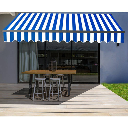 10 x 8 ft. Black Frame Retractable Patio Canopy Awning C479888