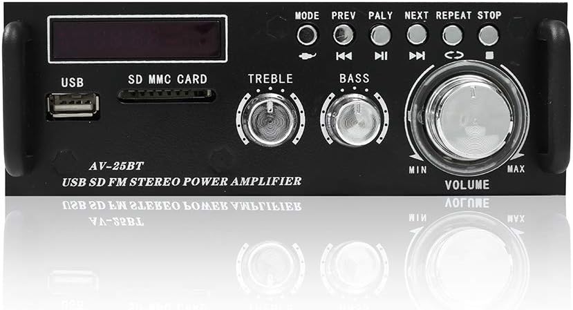Wireless Bluetooth 5.0 Stereo Amplifier System, 200W Dual Channel Audio Receiver with Remote Control, Pack of 2 A439047
