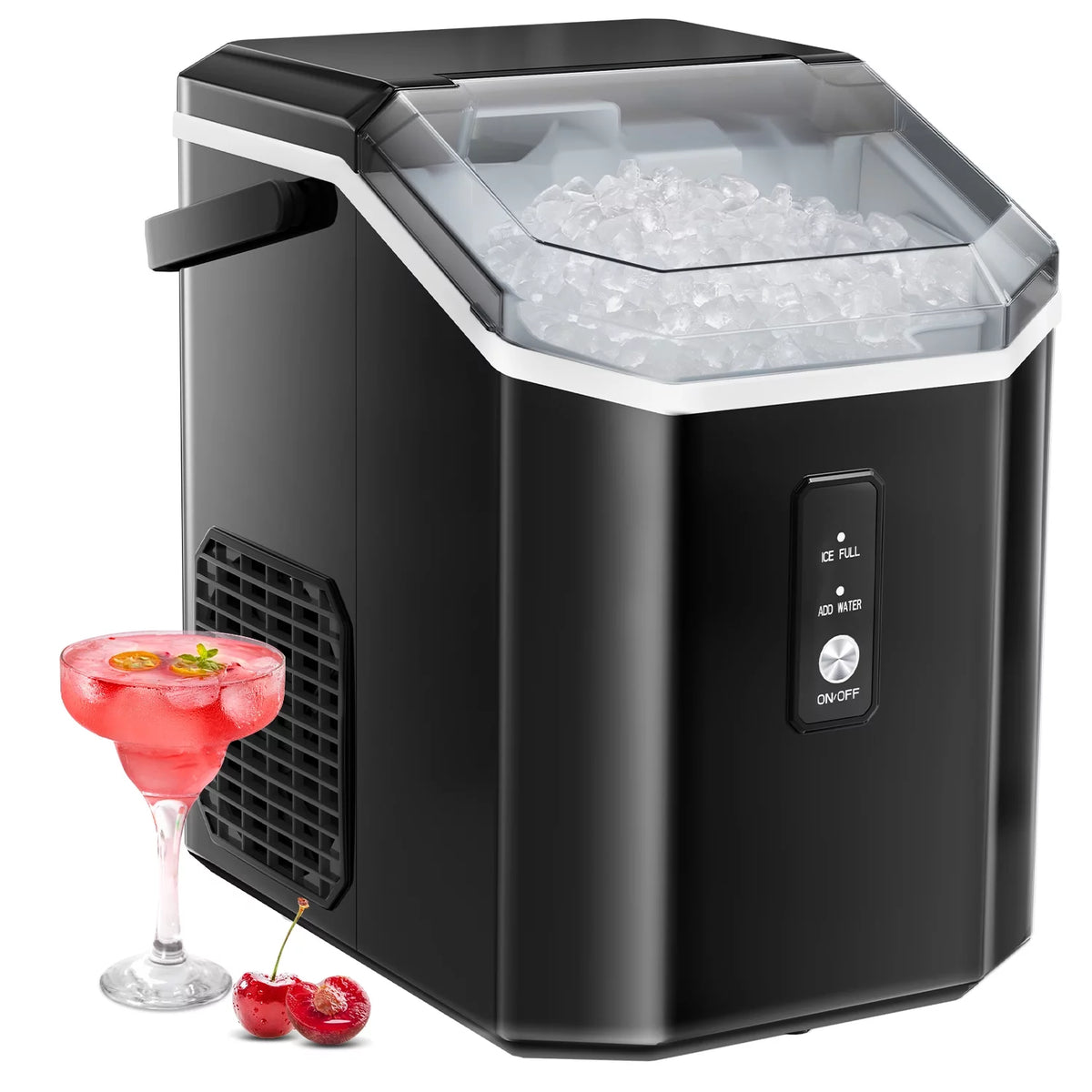 Nugget Ice Maker Countertop with Soft Chewable Pellet Ice, 33lbs/24H, Self-Cleaning, Stainless Steel N32976