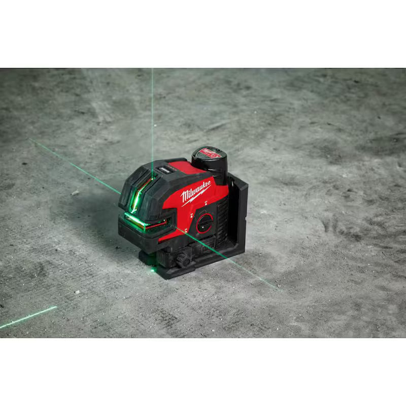 12-Volt Cordless Green Cross Line Laser Kit with Laser Detector L39560