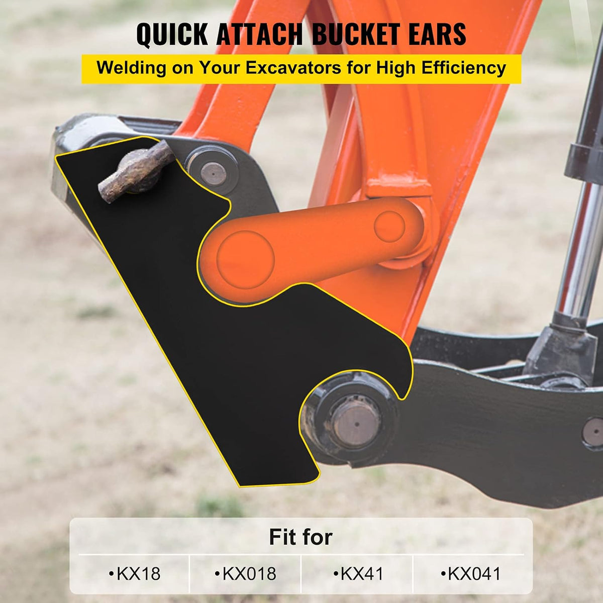 2pcs Black-Coating Steel Bucket Ears Attachment U576