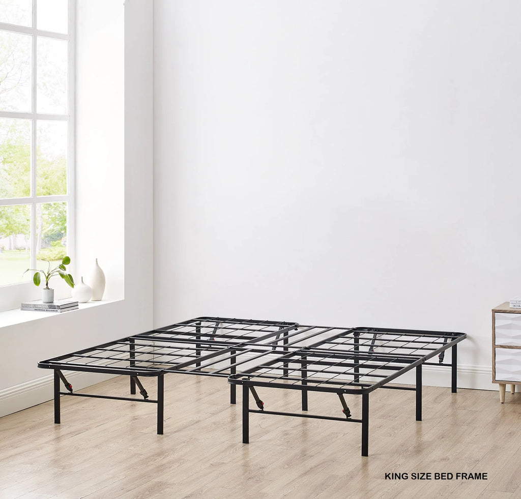 14 Convertible High Platform Metal Bed Frame, Twin/Full, Black J65201