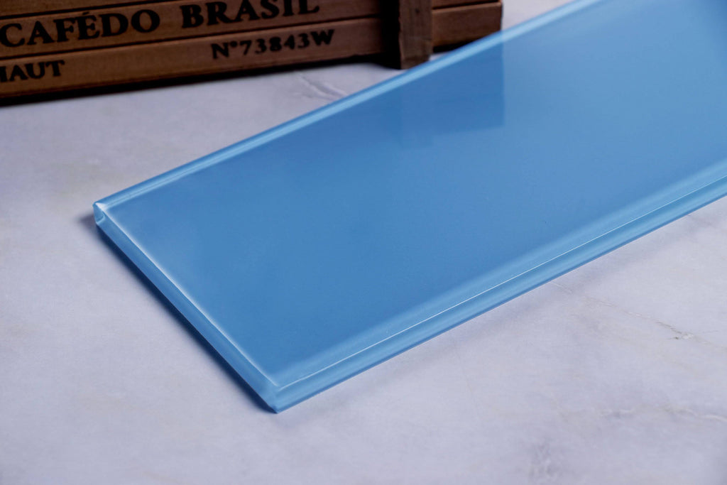 Sky Blue Glass Subway Tile, 5 Square Feet per Carton E1043