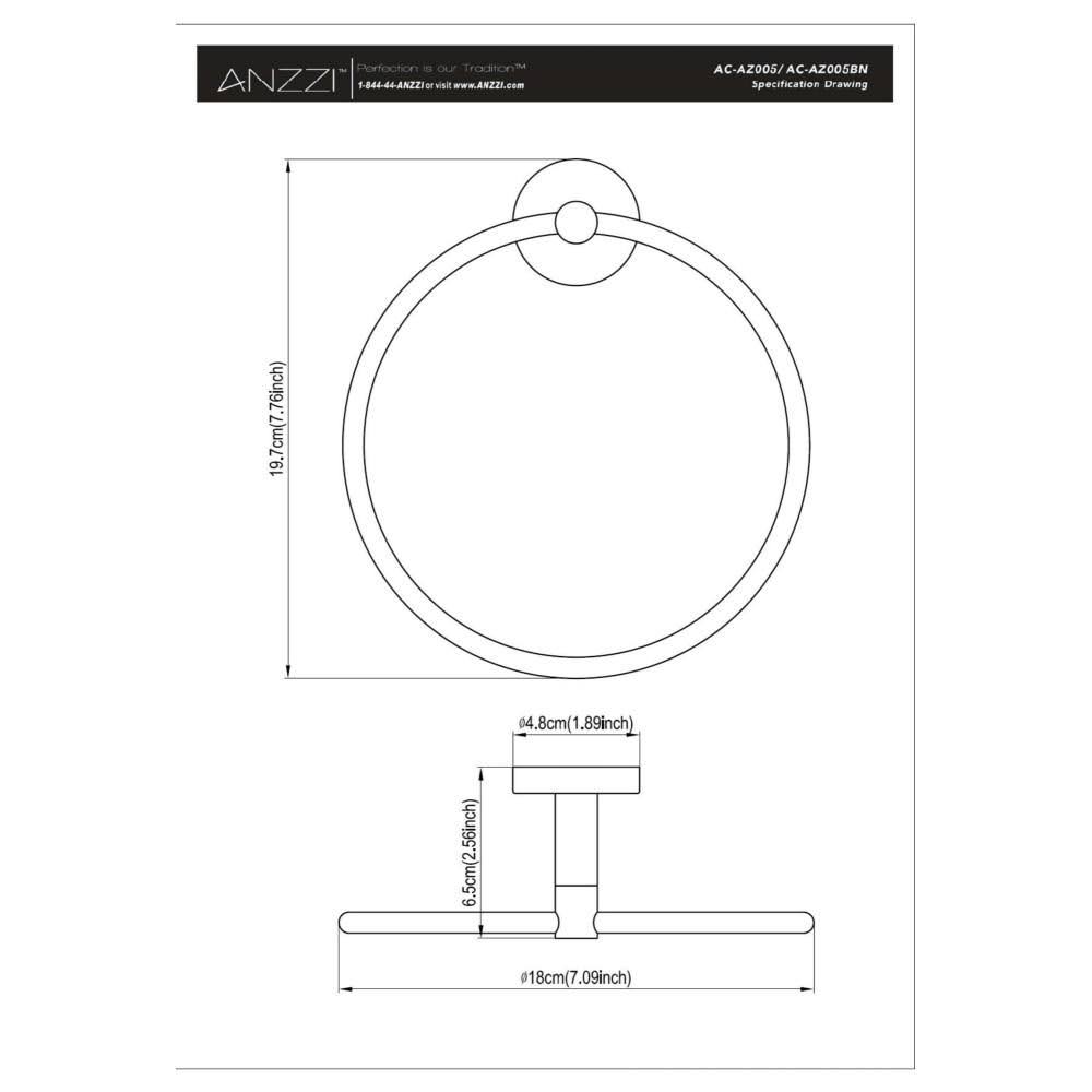 Brushed Nickel Towel Ring B8777