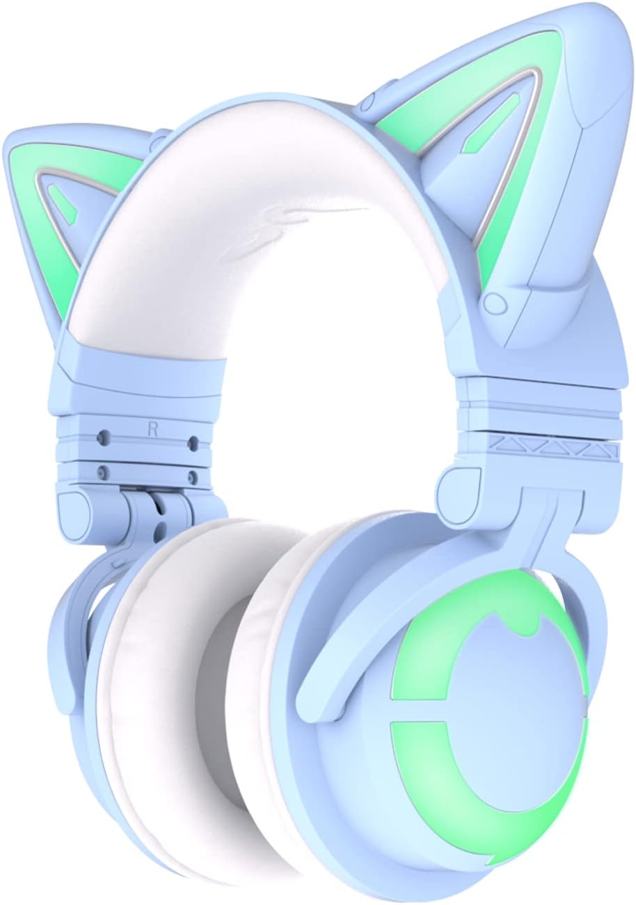 RGB Wireless 5.0 Foldable Gaming Headset with 7.1 Surround Sound, Built-in Mic, Type-C Charging Cable Z574