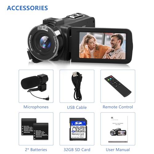 6K 64MP IR Night Vision Video Camera with 32GB SD Card E7571