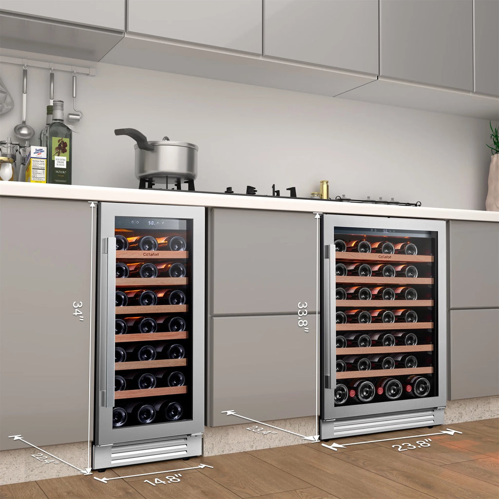 24 inch 54 Bottle Dual Zone Wine Cooler Refrigerator with Stainless Steel frame X423650