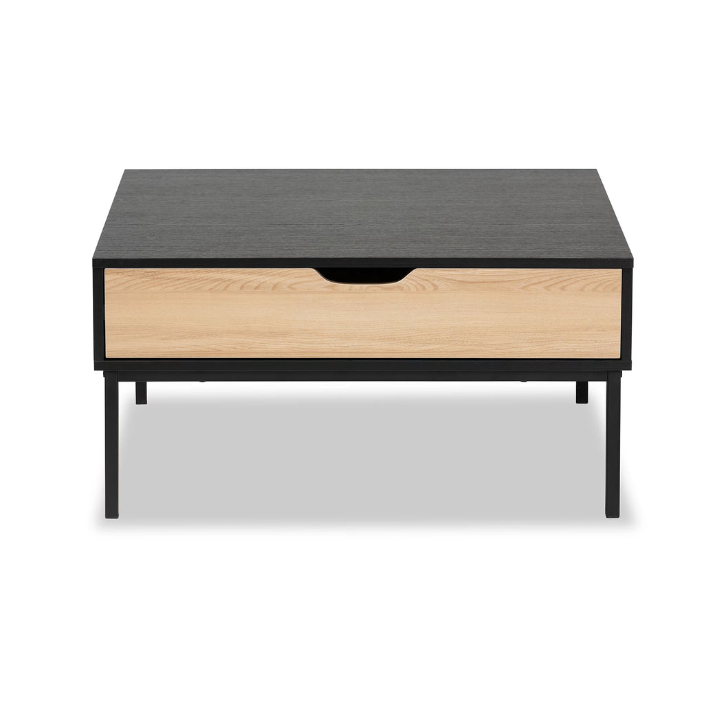 Modern Wood and Metal Square Coffee Table R7145