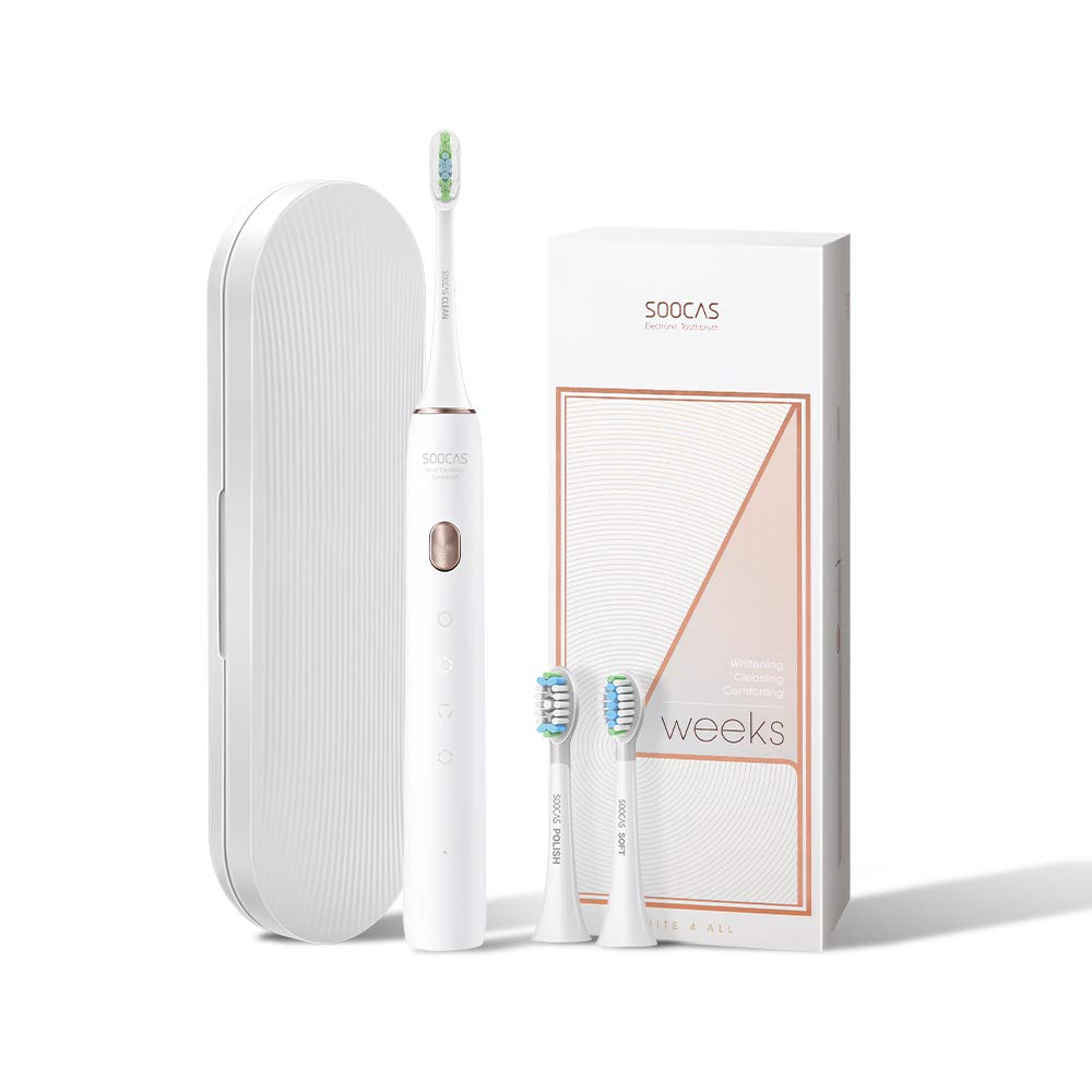 Pink Rechargeable Electric Toothbrush with 4 Brush Heads U354190