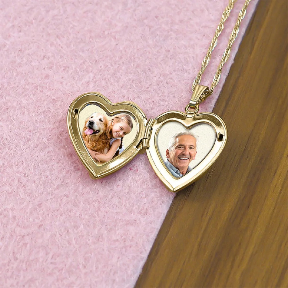 Solid 14K Yellow Gold Heart Locket F143