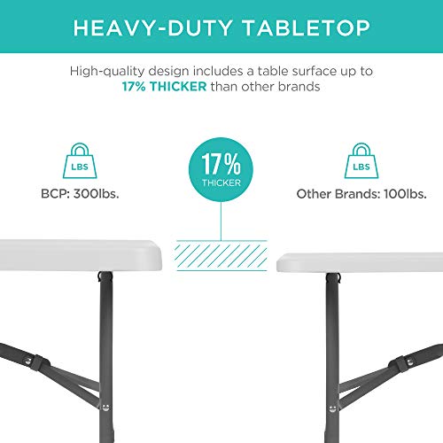 4ft Black Plastic Folding Table V3811