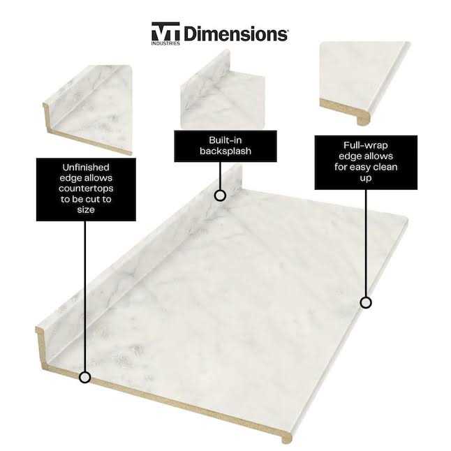 25.25-in x 3.75-in Straight Laminate Countertop with Integrated Backsplash I897643