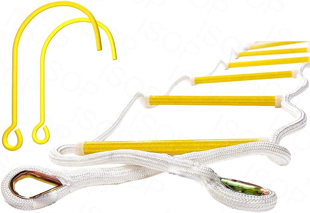 13ft Weather Resistant Fire Escape Ladder with Hooks R103109