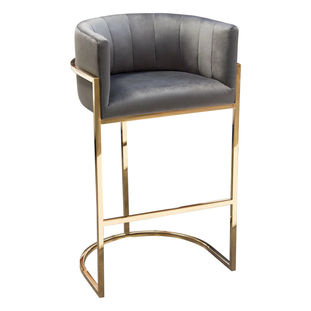 Grey Velvet Bar Height Chair O799164