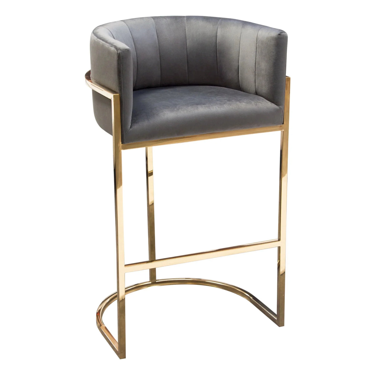 Grey Velvet Bar Height Chair O799164